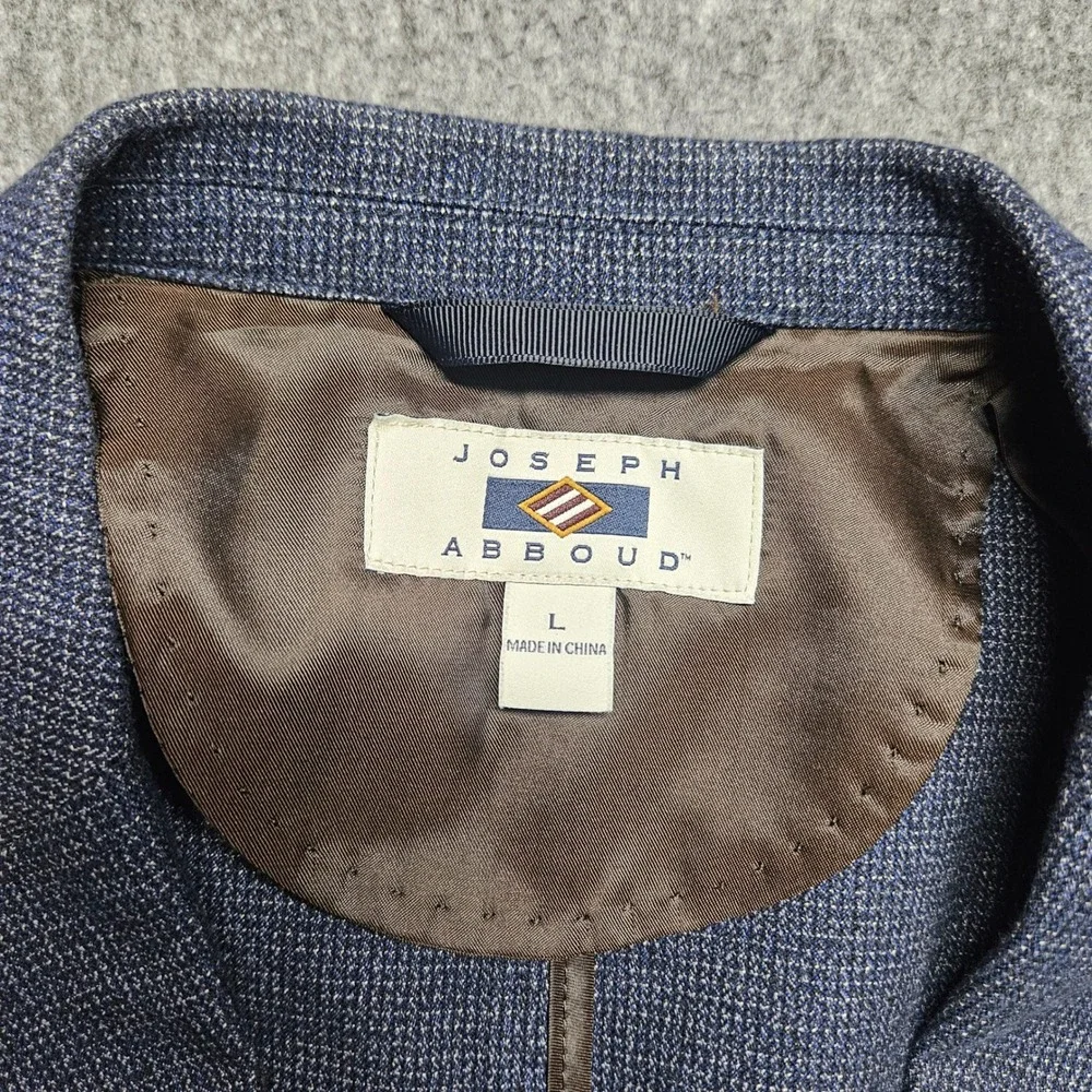 Joseph Abboud Sport Coat Mens Large Blue Textured Cotton Blazer Unstructured